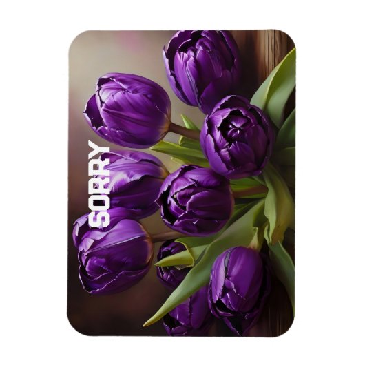 Paarse tulpen magneet (Verticaal)