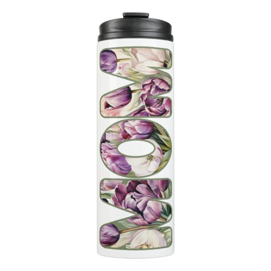 Paarse Tulpen Moeder Thermosbeker (Voorkant)