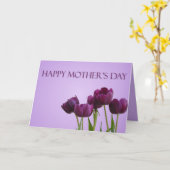 Paarse tulpen Moederdag Kaart (Gele Bloem)