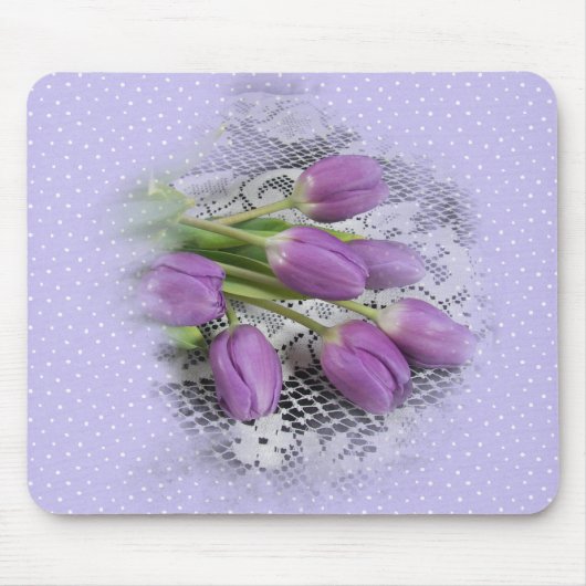 Paarse Tulpen op de Muismat van de kant (Voorkant)
