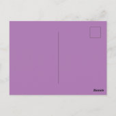 Paarse tulpen op gele achtergrond briefkaart (Achterkant)