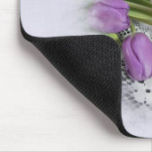Paarse Tulpen op Lace Muismat (Hoek)