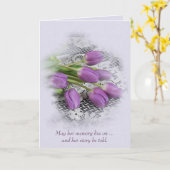 Paarse Tulpen op Lace Sympathie Kaart (Gele Bloem)