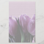 Paarse tulpen optioneel gevoerd notitiepapier briefpapier (Voorkant)