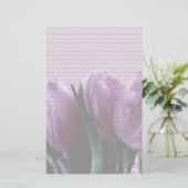 Paarse tulpen optioneel gevoerd notitiepapier briefpapier (Staand voorkant)