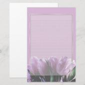 Paarse tulpen optioneel gevoerd notitiepapier briefpapier (Voorkant / Achterkant)