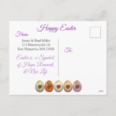 Paarse Tulpen Paas Briefkaart (Achterkant)