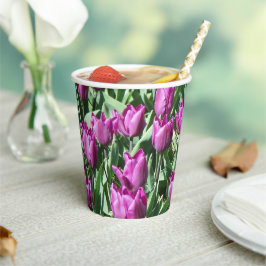 Paarse Tulpen Papieren Bekers
