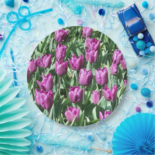 Paarse Tulpen Papieren Bordje (Feest)