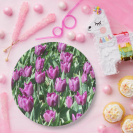Paarse Tulpen Papieren Bordje