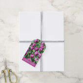 Paarse Tulpen Pasen Cadeaulabel (Met Touw)