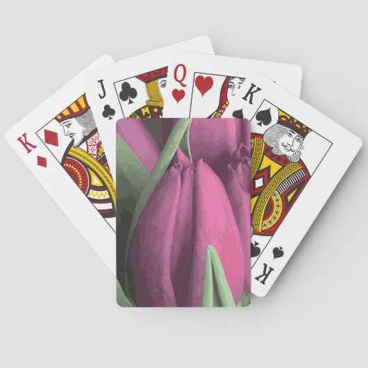 Paarse Tulpen Pokerkaarten (Achterkant)