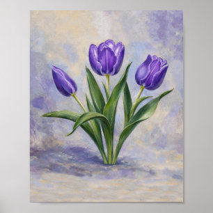 Paarse Tulpen Poster