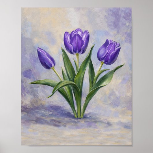 Paarse Tulpen Poster (Voorkant)