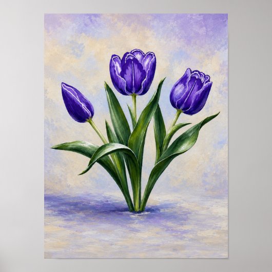 Paarse Tulpen Poster (Voorkant)