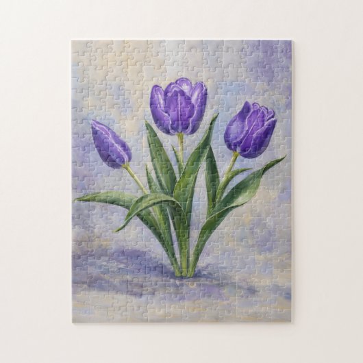 Paarse Tulpen Puzzel (Verticaal)