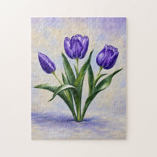 Paarse Tulpen Puzzel (Verticaal)