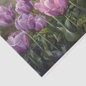 Paarse Tulpen Schilderen Botanische Decoupage Tissuepapier (Detail)