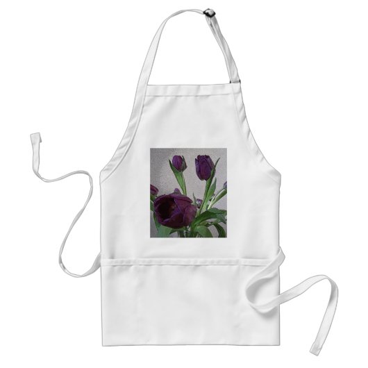  Paarse Tulpen Standaard Schort (Voorkant)