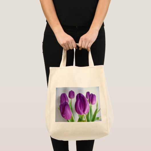 Paarse Tulpen Tote Bag (Voorkant (product))
