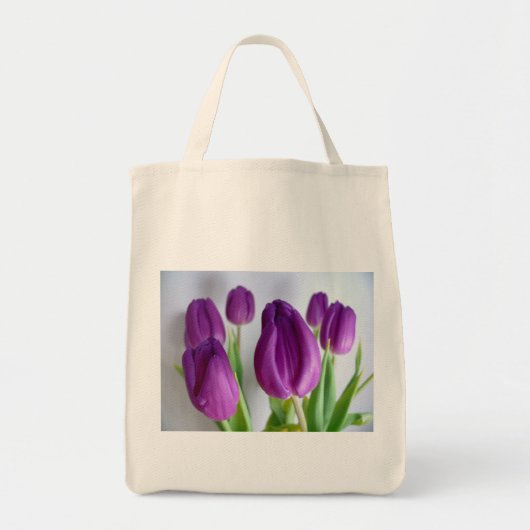 Paarse Tulpen Tote Bag (Voorkant)