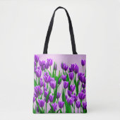 Paarse Tulpen Tote Tas (Voorkant)