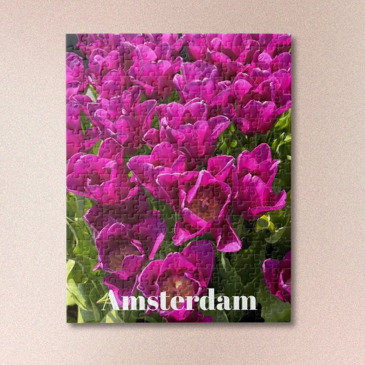 Paarse tulpen van Amsterdam legpuzzel