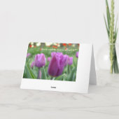 Paarse Tulpen - Verjaardag Kaart -Aanpassen (Achterkant)