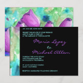 Paarse Tulpen - Verloving voor het uitnodigen van  Kaart (Voorkant / Achterkant)