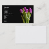 Paarse tulpen visitekaartje (Voorkant / Achterkant)