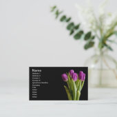 Paarse tulpen visitekaartje (Staand voorkant)