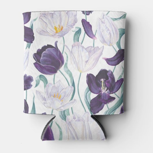 Paarse tulpen: wit  realisme. blikjeskoeler (Voorkant)