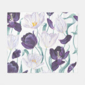 Paarse tulpen: wit  realisme. fleece deken (Voorkant (Horizontaal))