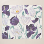 Paarse tulpen: wit realisme. sherpa deken (Voorkant (horizontaal))