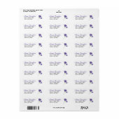 Paarse tulpen zoet 16 retour adres label blad (Full Sheet)