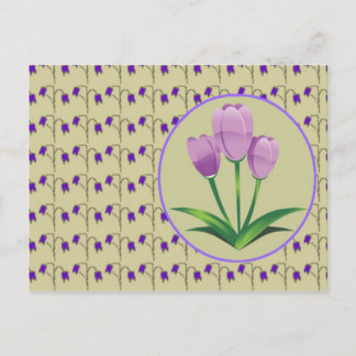 Paarse tulpenbloem baby shower uitnodiging briefkaart