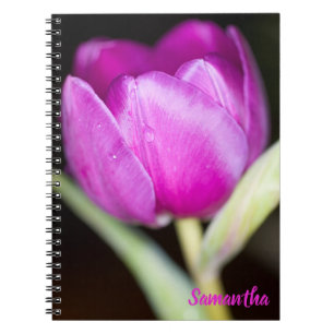 Paarse tulpenbloem Spiral notitieboek