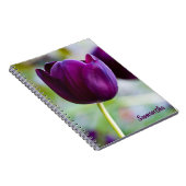 Paarse tulpenbloem Spiral notitieboek (Rechterzijde)