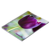 Paarse tulpenbloem Spiral notitieboek (Linkerzijde)