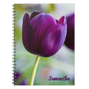 Paarse tulpenbloem Spiral notitieboek