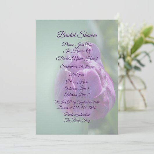 Paarse Tulpenbloem Vrijgezellenfeest Kaart (Staand voorkant)