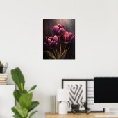 Paarse Tulpenbloemen Art Print Poster (Thuiskantoor)