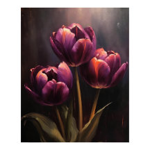 Paarse Tulpenbloemen Art Print Poster