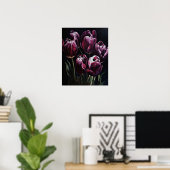 Paarse Tulpenbloemen Art Print Poster (Thuiskantoor)