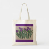 Paarse Tulpenbloemen Waterverf Tote Bag (Achterkant)