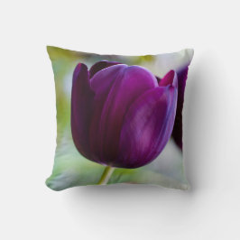 Paarse tulpenbloemkussen kussen