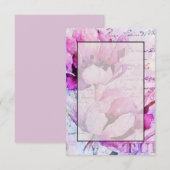 Paarse tulpenbruiloft met blanco geld kaart (Voorkant / Achterkant)