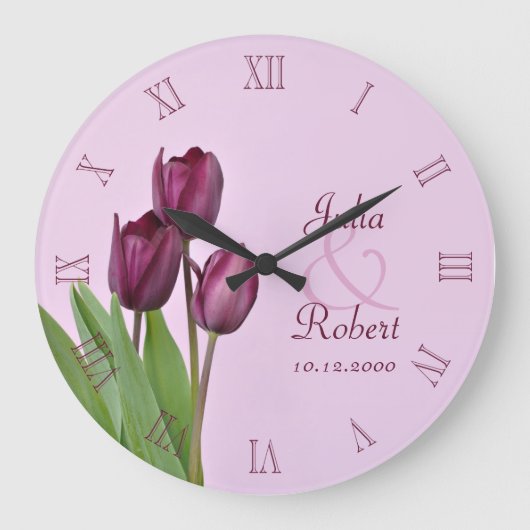 Paarse tulpenjaring grote klok (Voorkant)