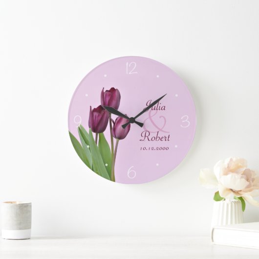 Paarse tulpenjaring grote klok (Huis)