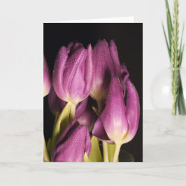Paarse Tulpenkaart Feestdagen Kaart